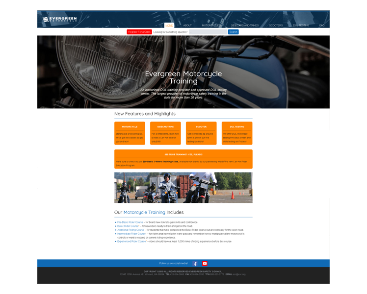 Evergreen Motorcycle Training website.